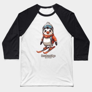 Cute Penguin Skiing Breckenridge Baseball T-Shirt